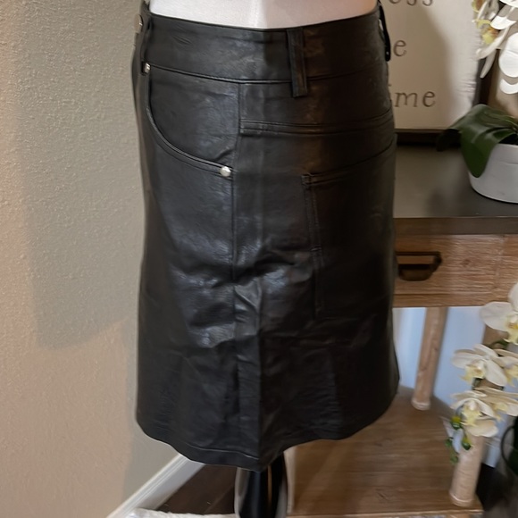 Black Faux Leather Mini Skirt - Picture 4 of 6